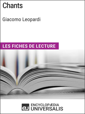 cover image of Chants de Giacomo Leopardi
